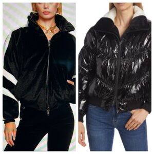 Ramy Brook Stenmark Reversible Black Puffer Coat Size Medium NWT